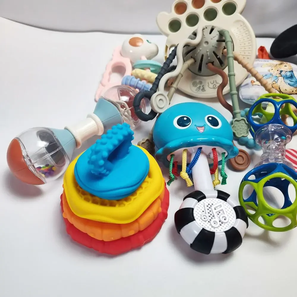 Baby Toy Lot Mickey Plush Baby Einstein Stacker Teether Rattles Bundle